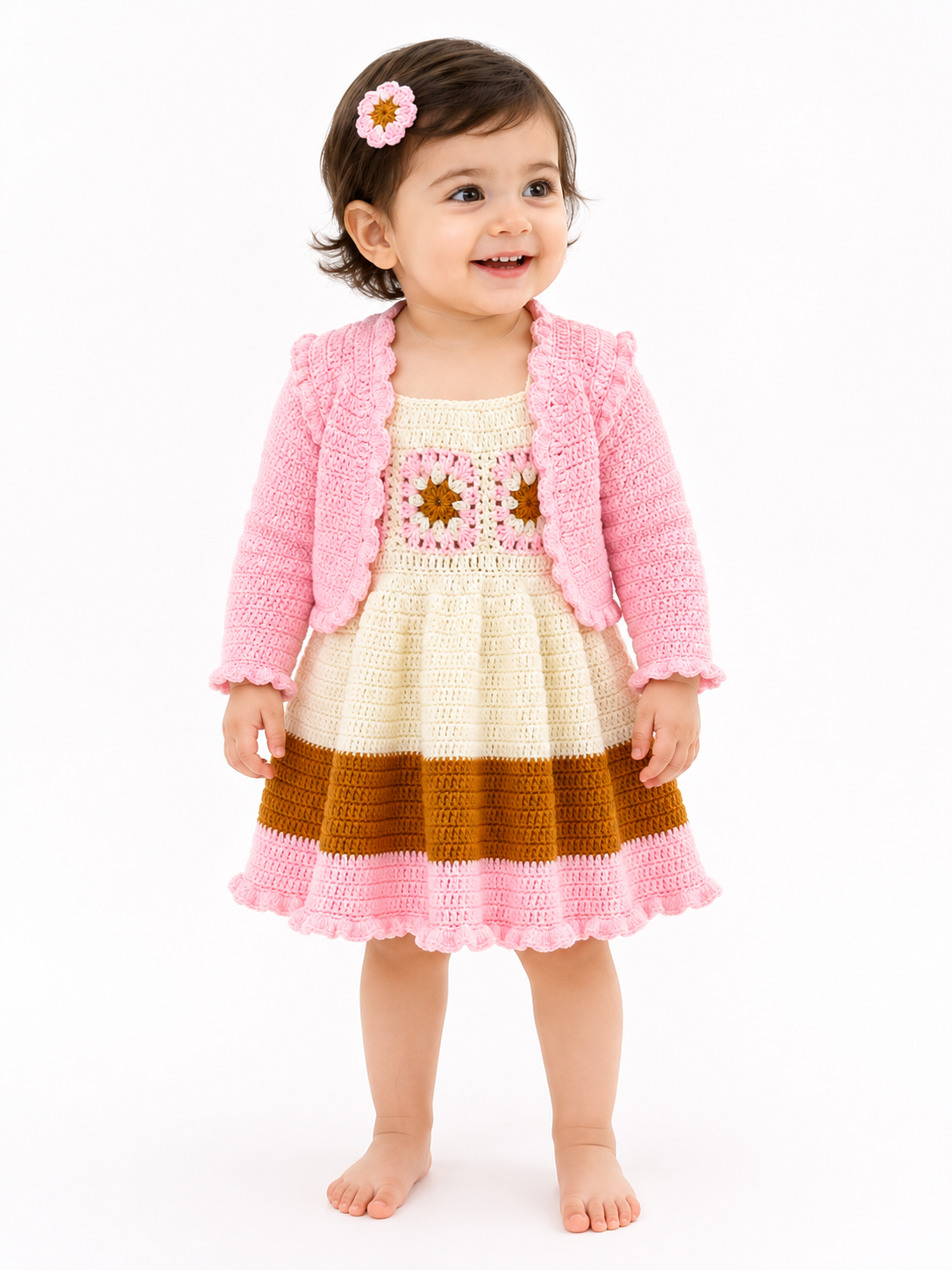 Handmade duo woollen set Koti & frock