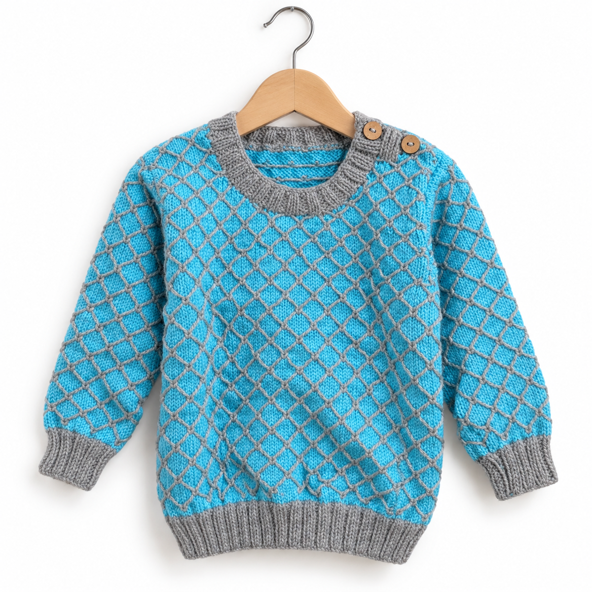 Handmade baby tread design woollen sweater