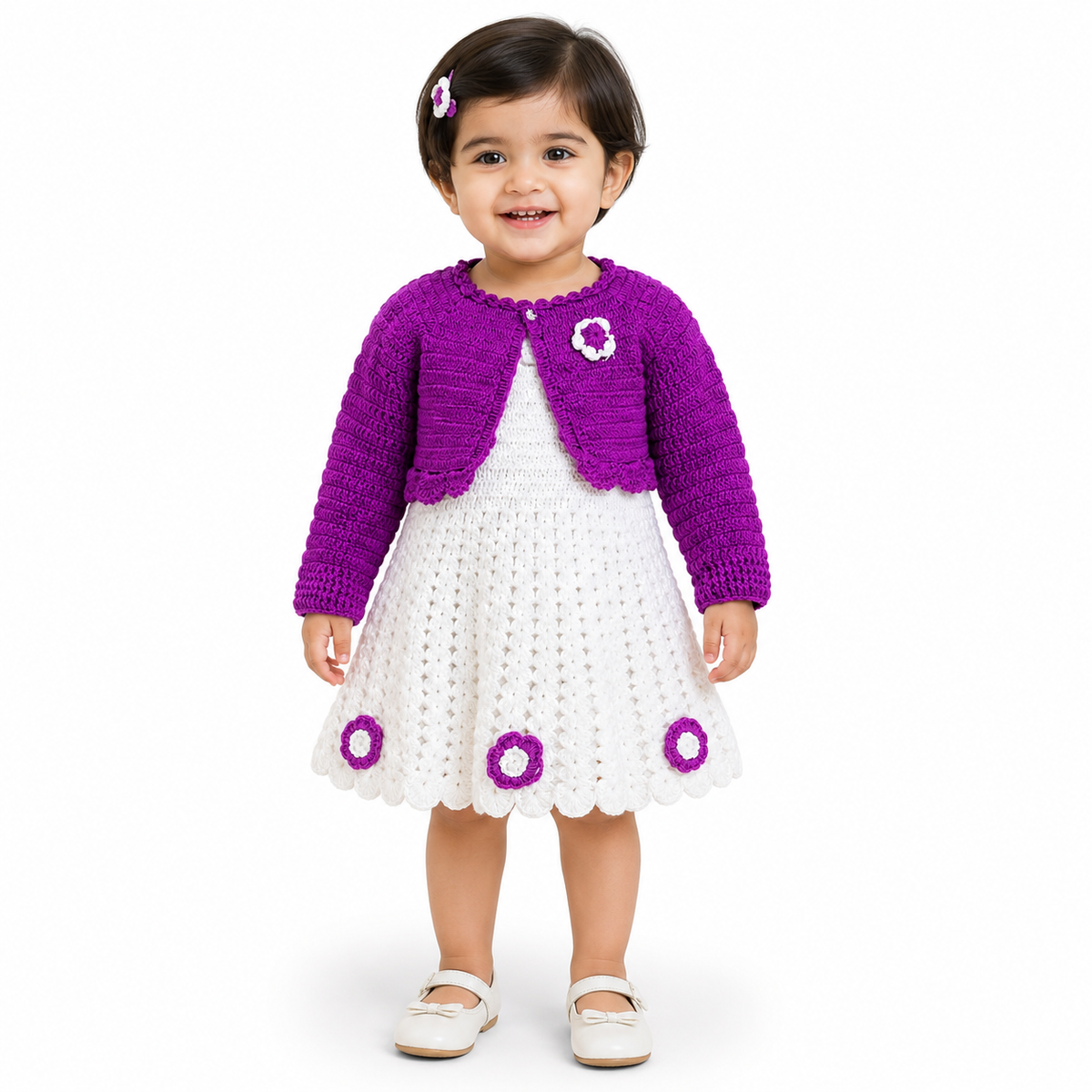 Handmade woolen full sleeves set Koti & Frock