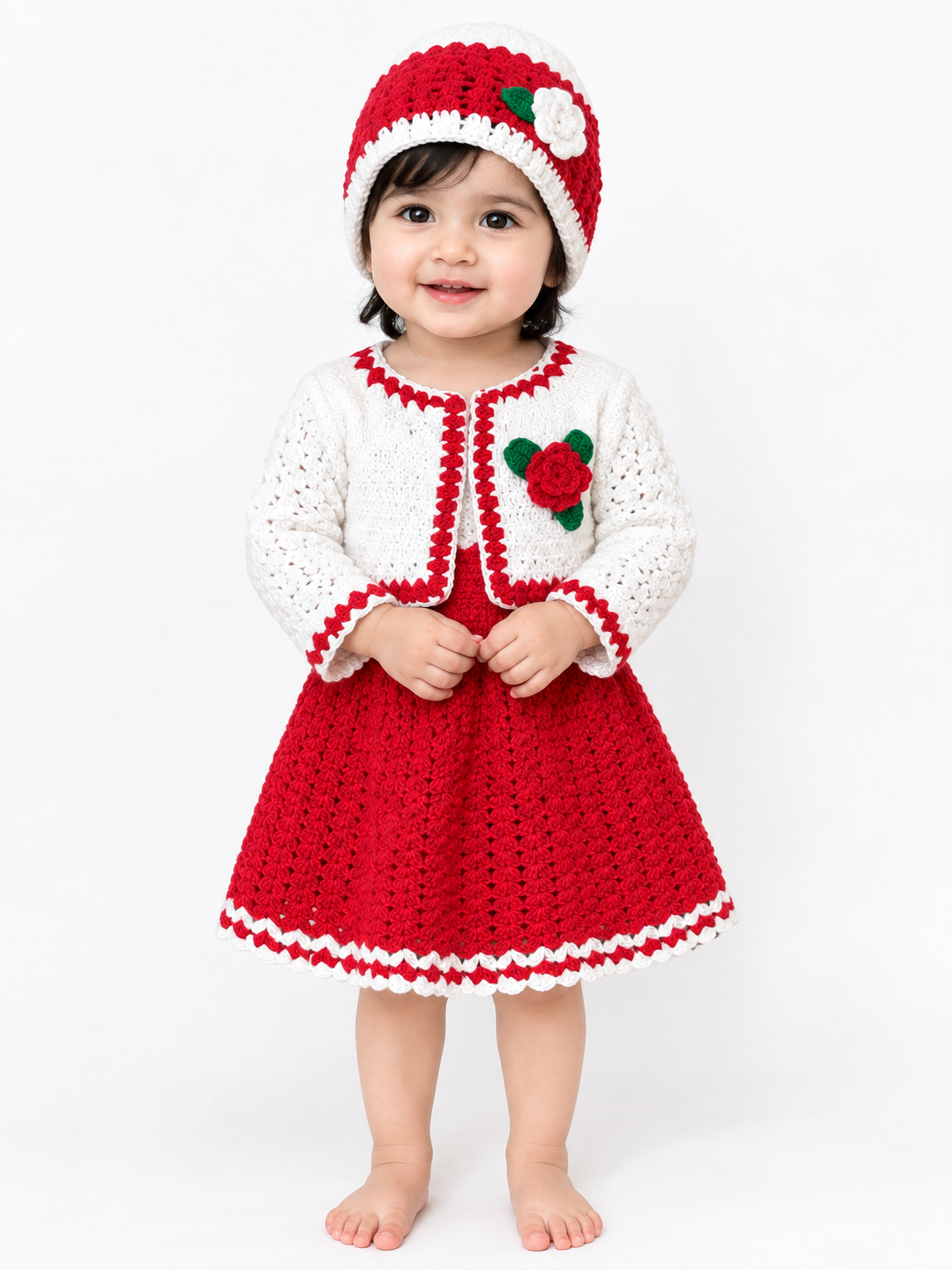Handmade koti & frock full sleeves woollen set