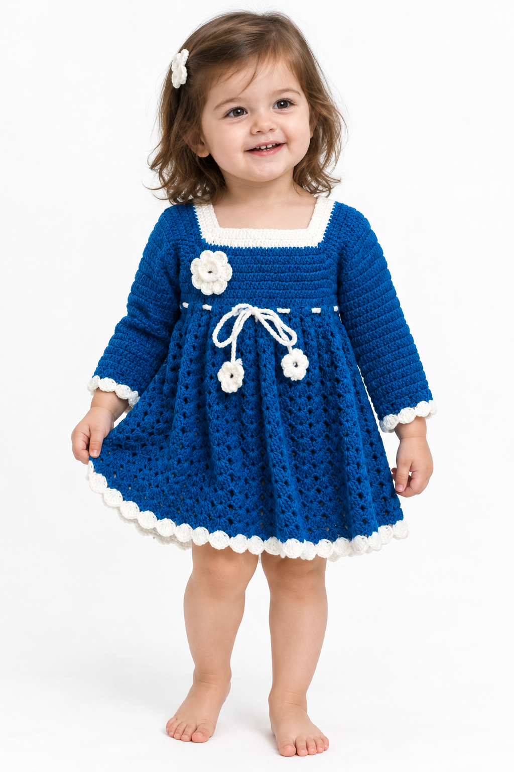Handmade full sleeve solid colour dress