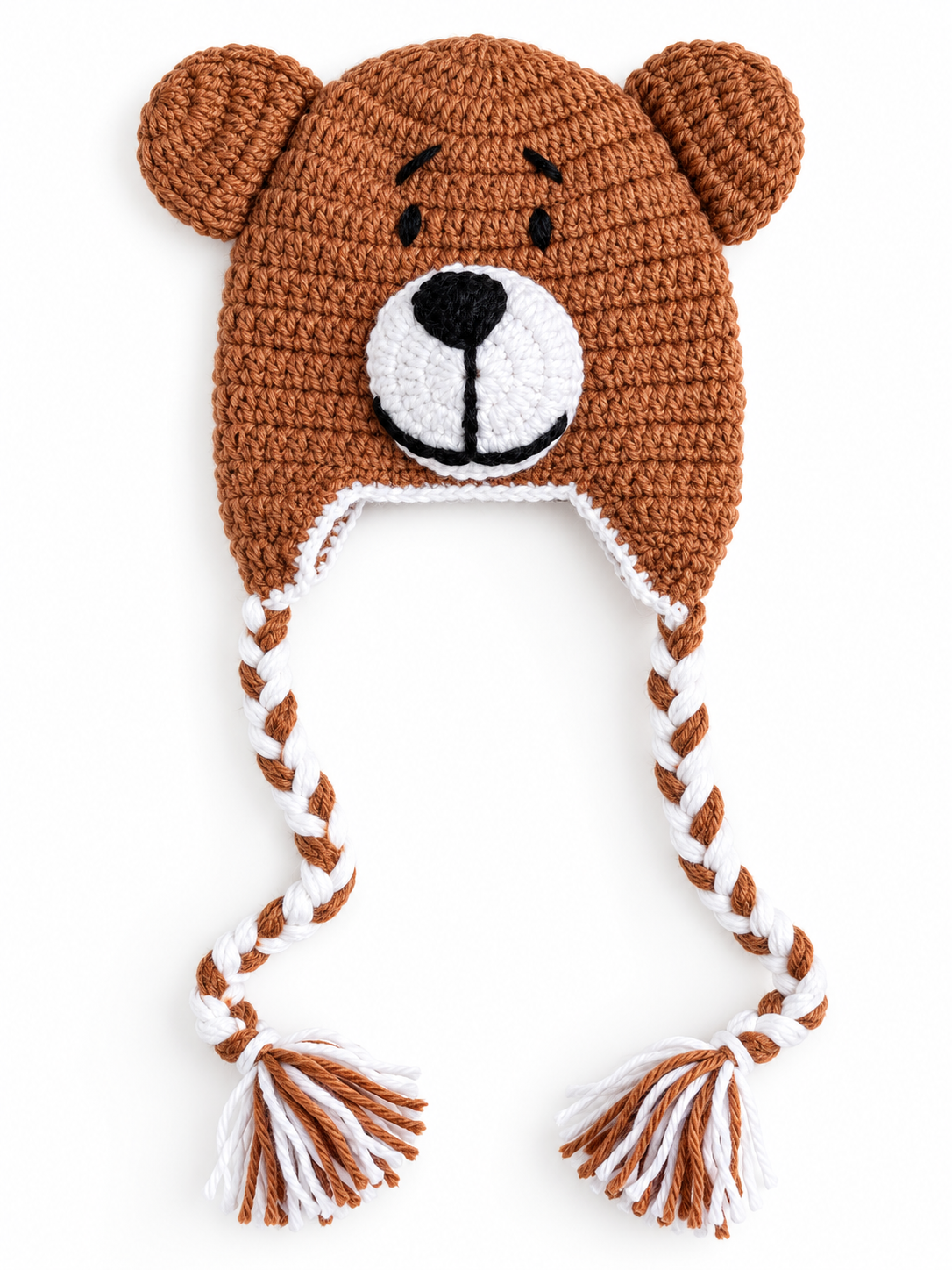 Handmade teddy shape baby woollen cap